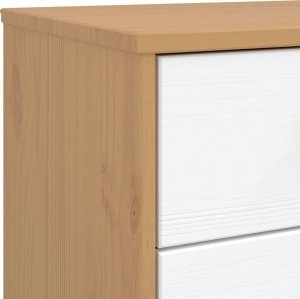 vidaXL Komoda, biało-brązowa, lite drewno sosnowe 10