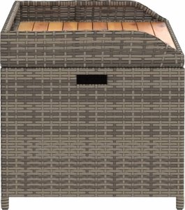 vidaXL Ławka ze schowkiem, szara, 100x50x52 cm, polirattan i akacja 5