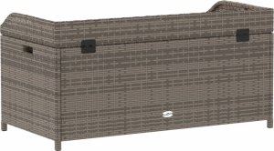vidaXL Ławka ze schowkiem, szara, 100x50x52 cm, polirattan i akacja 6