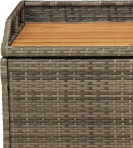 vidaXL Ławka ze schowkiem, szara, 100x50x52 cm, polirattan i akacja 9