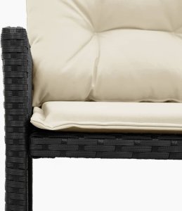 vidaXL Narożnik ogrodowy z poduszkami i stolikiem, rattan PE, czarny 8