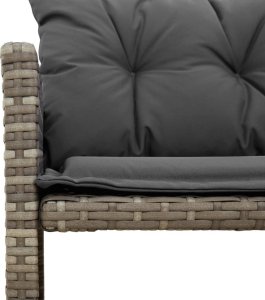 vidaXL Narożnik ogrodowy z poduszkami i stolikiem, rattan PE, szary 8