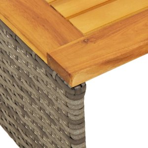 vidaXL Narożnik ogrodowy z poduszkami i stolikiem, rattan PE, szary 9