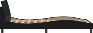 vidaXL Rama łóżka z zagłówkiem, czarna, 100x200 cm, obita tkaniną 5