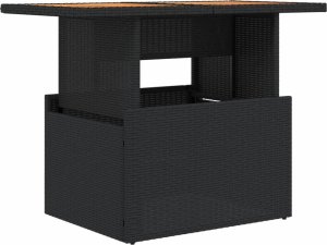 vidaXL Stół ogrodowy, czarny, 100x55x73 cm, polirattan i akacja 2