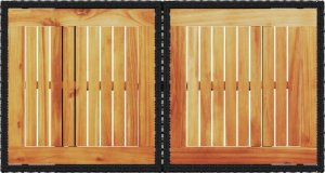 vidaXL Stół ogrodowy, czarny, 100x55x73 cm, polirattan i akacja 7