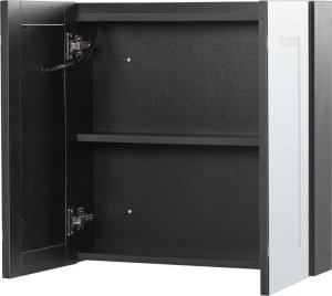 Beliani Szafka łazienkowa wisząca z lustrem LED 60 x 60 cm czarna MAZARREDO 4
