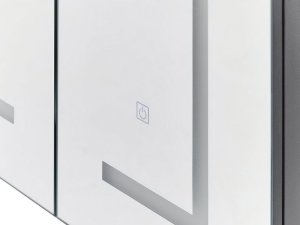 Beliani Szafka łazienkowa wisząca z lustrem LED 60 x 60 cm czarna MAZARREDO 7