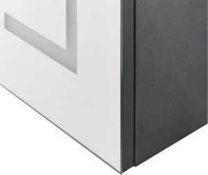 Beliani Szafka łazienkowa wisząca z lustrem LED 60 x 60 cm czarna MAZARREDO 8