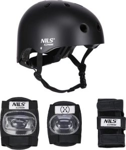 Nils Extreme MR290+H230 KASK Z OCHRANIACZAMI ZESTAW CZARNY ROZM. M NILS EXTREME 1