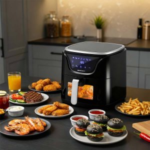 Frytkownica beztłuszczowa Berdsen Air fryer BD-652 czarno-srebrna	 11