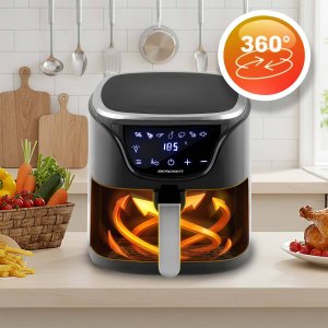 Frytkownica beztłuszczowa Berdsen Air fryer BD-652 czarno-srebrna	 12