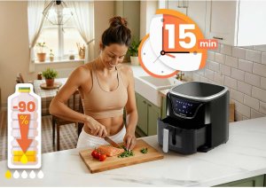 Frytkownica beztłuszczowa Berdsen Air fryer BD-652 czarno-srebrna	 24