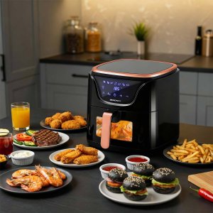 Frytkownica beztłuszczowa Berdsen Air fryer BD-652 czarno-złota 11