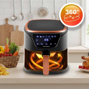 Frytkownica beztłuszczowa Berdsen Air fryer BD-652 czarno-złota 12