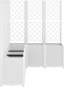 vidaXL vidaXL Donica ogrodowa z kratką, biała, 160x120x140 cm, PP 4