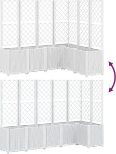 vidaXL vidaXL Donica ogrodowa z kratką, biała, 160x120x140 cm, PP 6