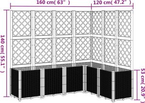 vidaXL vidaXL Donica ogrodowa z kratką, biała, 160x120x140 cm, PP 9
