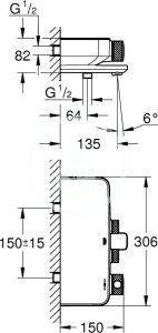 Bateria wannowa Grohe Thermostatic bath faucet GROHTHERM SMARTCONTROL 34718000 6