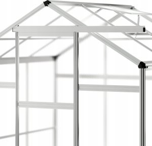 Selsey Szklarnia ogrodowa aluminiowa poliwęglanowa 3,4 m2 trzysekcyjna z fundamentem 184x185 cm srebrna 4