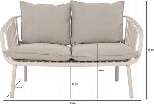 Selsey Zestaw mebli ogrodowych Rasived czerwony z beżowymi poduszkami 13