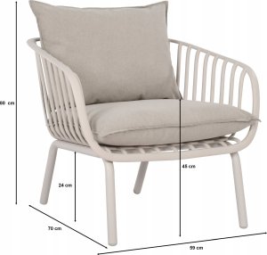 Selsey Zestaw mebli ogrodowych Rasived czerwony z beżowymi poduszkami 14