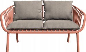 Selsey Zestaw mebli ogrodowych Rasived czerwony z beżowymi poduszkami 8