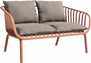 Selsey Zestaw mebli ogrodowych Rasived czerwony z beżowymi poduszkami 9