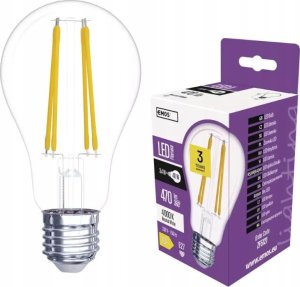 Emos Żarówka LED 3,4W (40W) E27 A60 filament 470lm 4000K neutralna Emos ZF5121 1