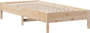 vidaXL Rama łóżka, 90 x 200 cm, lite drewno sosnowe 5