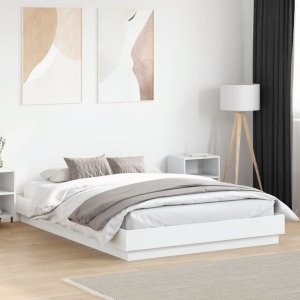 vidaXL Rama łóżka, biała, 160x200 cm, materiał drewnopochodny 3