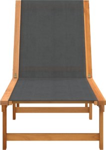 vidaXL vidaXL Leżaki, 2 szt., czarne, lite drewno akacjowe i textilene 3