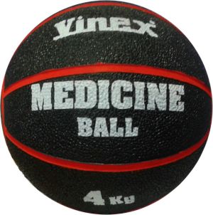 Vinex Piłka lekarska rehabilitacyjna 4kg Czarno-czerwona (VMB-L004 - 8477) 1