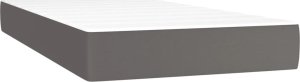 vidaXL vidaXL Łóżko kontynentalne z materacem, szare, 120x190 cm, ekoskóra 5