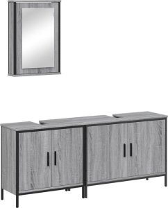 vidaXL 3-częściowy zestaw mebli łazienkowych, szary dąb sonoma 2