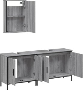 vidaXL 3-częściowy zestaw mebli łazienkowych, szary dąb sonoma 5