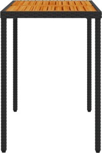 vidaXL vidaXL Stół ogrodowy z akacjowym blatem, czarny, 115x54x74 cm 5