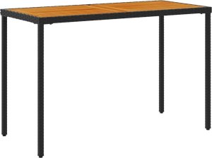 vidaXL vidaXL Stół ogrodowy z akacjowym blatem, czarny, 115x54x74 cm 6
