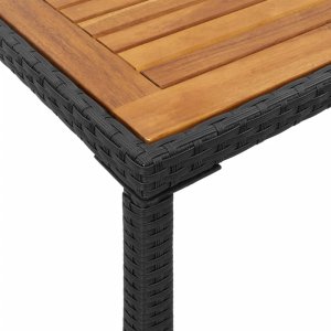 vidaXL vidaXL Stół ogrodowy z akacjowym blatem, czarny, 115x54x74 cm 8
