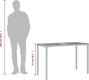 vidaXL vidaXL Stół ogrodowy z akacjowym blatem, czarny, 115x54x74 cm 9