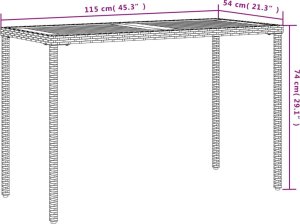 vidaXL vidaXL Stół ogrodowy z akacjowym blatem, czarny, 115x54x74 cm 10