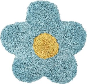 Beliani 2 bawełniane poduszki dekoracyjne dla dzieci kwiaty 30 x 30 cm niebieskie SORREL 3