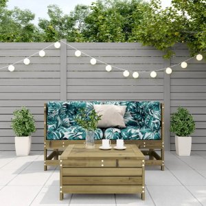 vidaXL 3-częściowy zestaw mebli do ogrodu, z poduszkami, impregnowana sosna 3