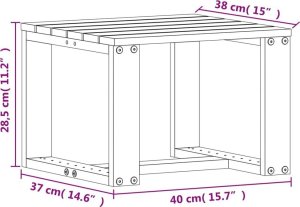 vidaXL 3-częściowy zestaw mebli ogrodowych, biały, lite drewno sosnowe 11