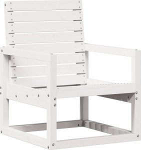 vidaXL 3-częściowy zestaw mebli ogrodowych, biały, lite drewno sosnowe 4