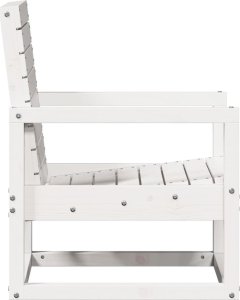 vidaXL 3-częściowy zestaw mebli ogrodowych, biały, lite drewno sosnowe 5