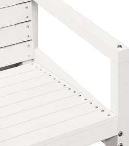 vidaXL 3-częściowy zestaw mebli ogrodowych, biały, lite drewno sosnowe 7