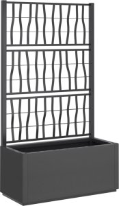 vidaXL Donica ogrodowa z kratką, ciemnoszara, 80x36x140 cm, PP 2