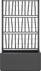 vidaXL Donica ogrodowa z kratką, ciemnoszara, 80x36x140 cm, PP 3