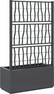 vidaXL Donica ogrodowa z kratką, ciemnoszara, 80x36x140 cm, PP 5